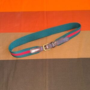 Vintage coach harness leather wool belt